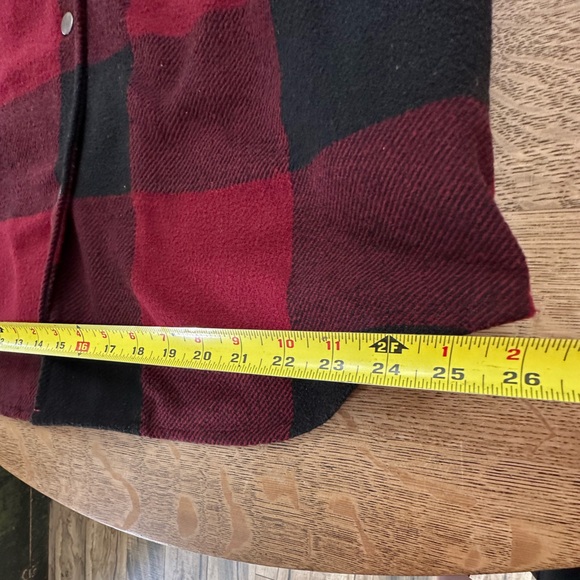 BB Dakota Anthropologie Eldridge Buffalo Plaid Jacket Shacket Dark Red Large - Picture 16 of 16